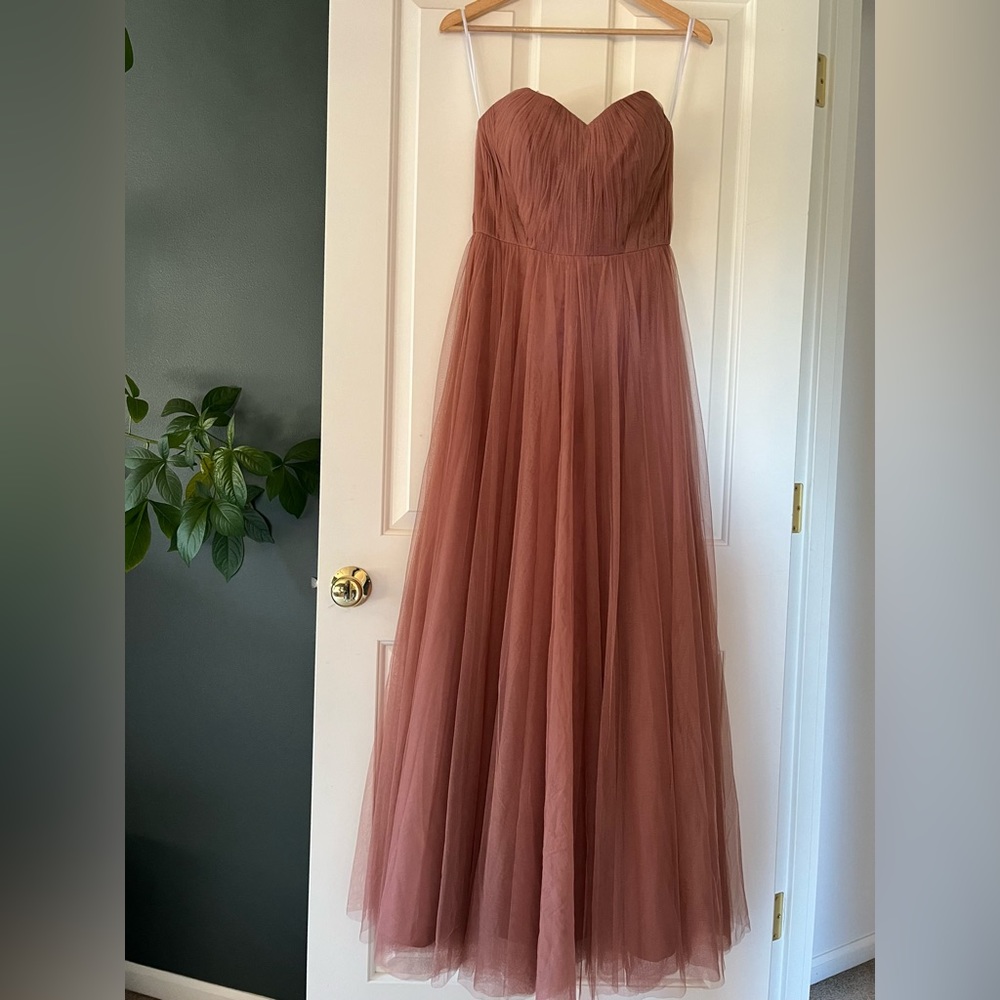 NWT Rosalie Tulle Convertible Bridesmaid Dress in Desert Rose from Revelry.
